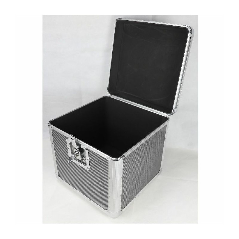 Flight case 100 vinyles imitation carbone - Précommande