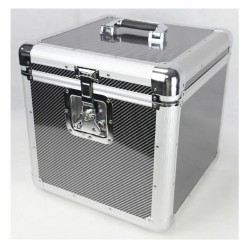 Flight case 100 vinyles imitation carbone - Précommande